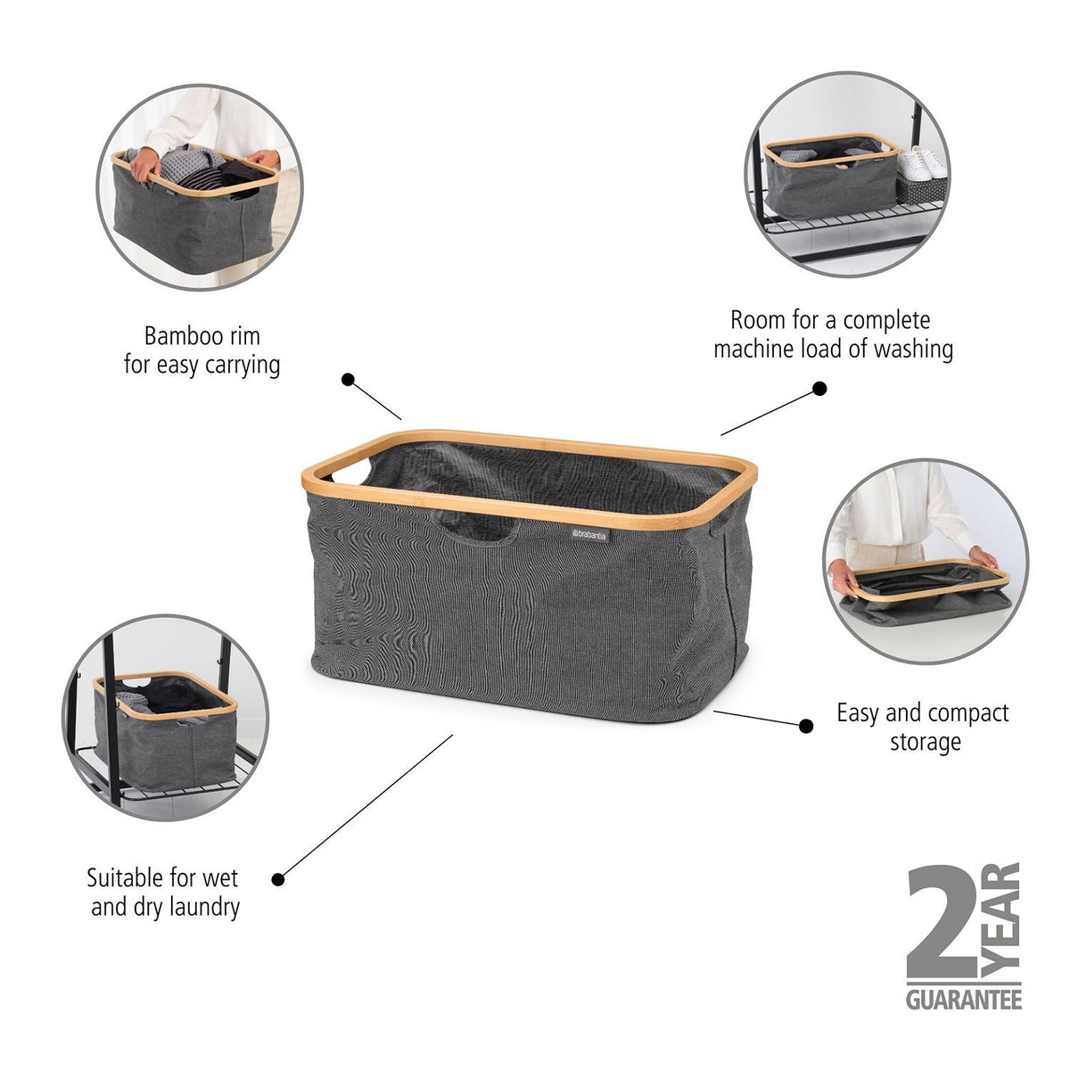 Brabantia Foldable Laundry Basket 40L