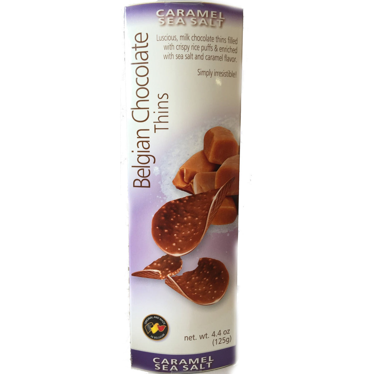 Belgian Sea Salt Caramel Thins 125g