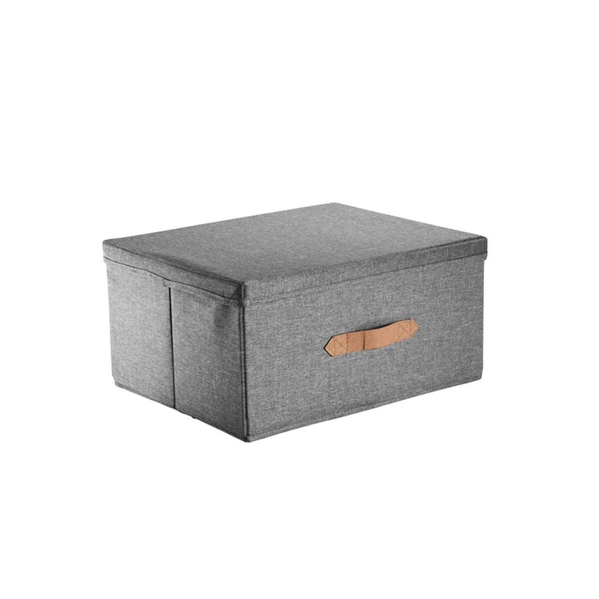 Foldable Grey Storage Box with Lid – Medium