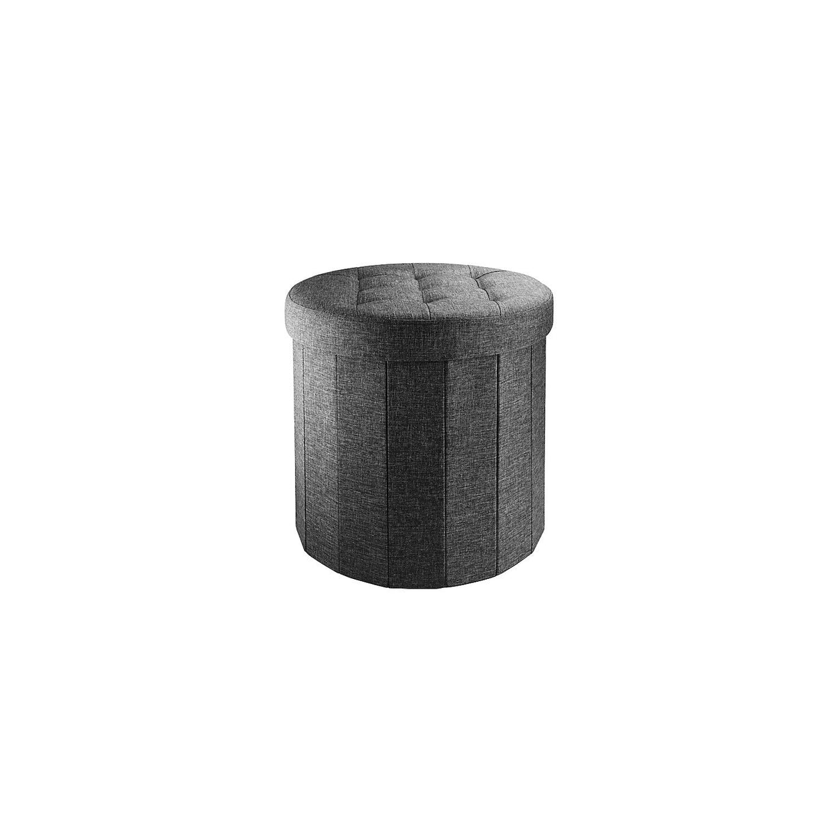 Foldable Round Storage Ottoman Grey 50L
