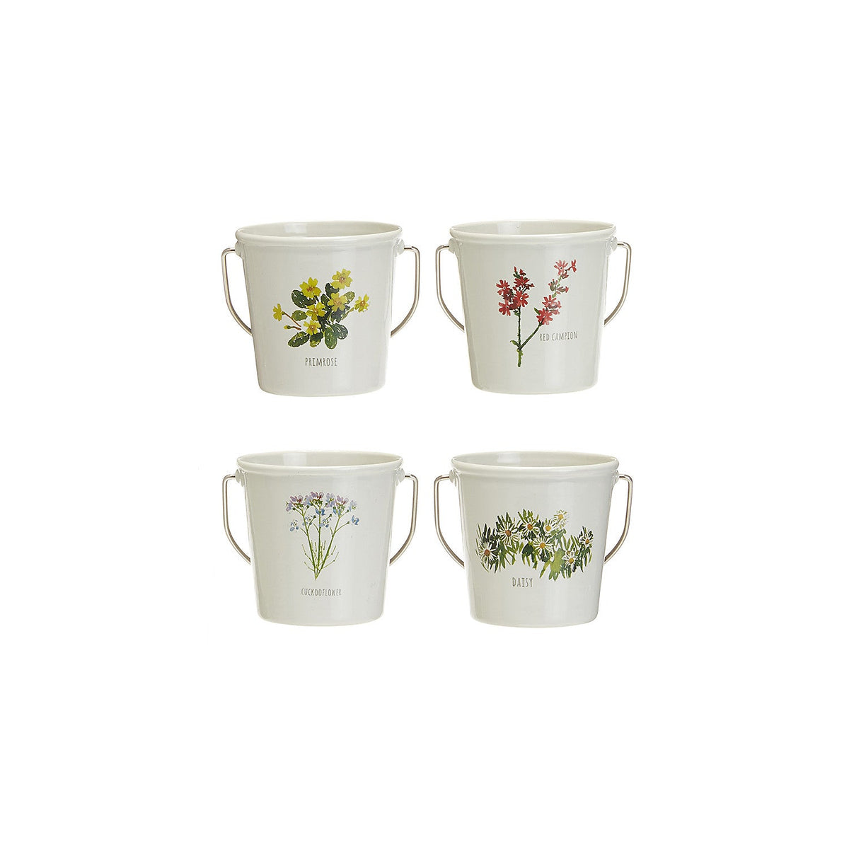 4 Lakeland Floral Egg Cup Buckets