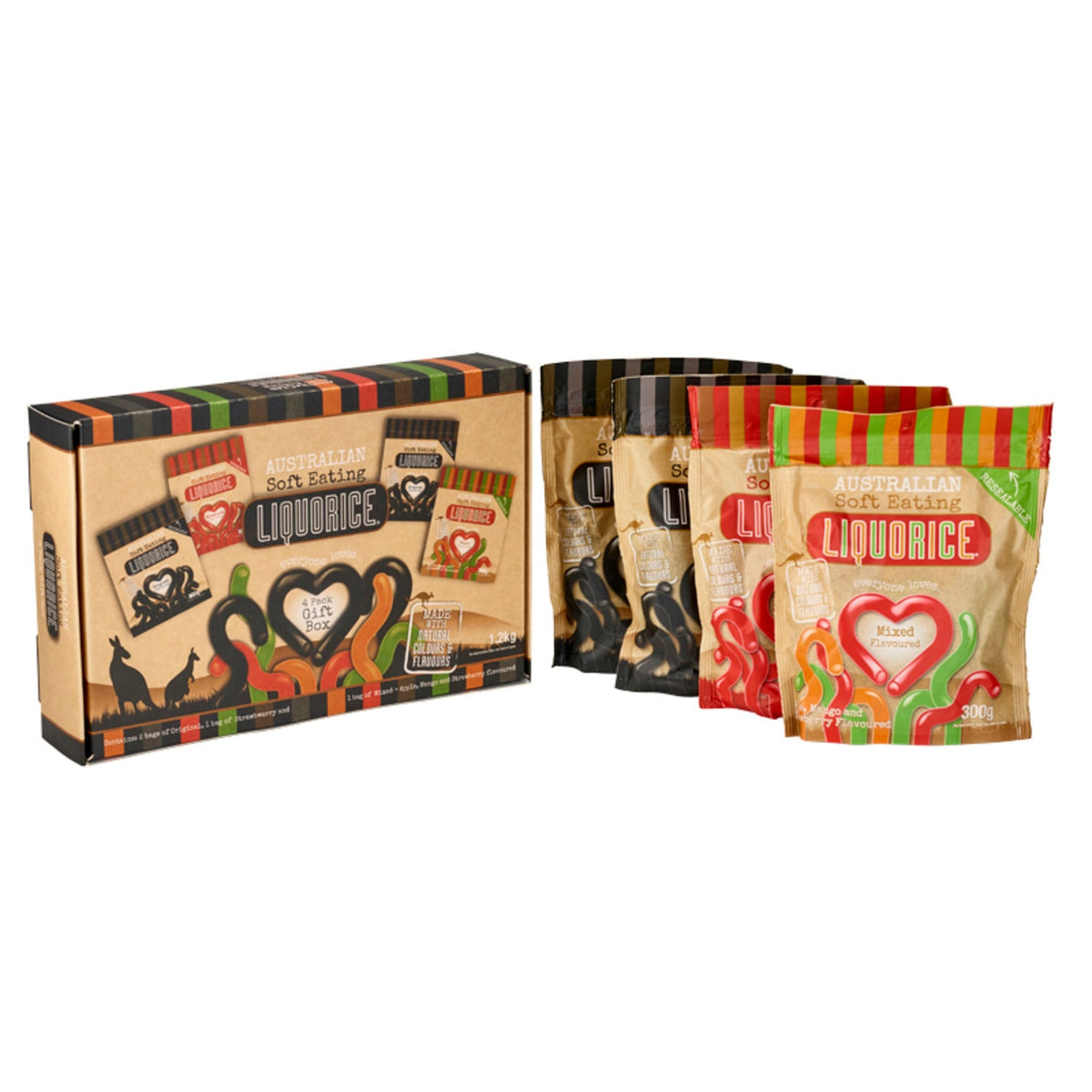 Australian Soft Eating Liquorice 4 Pack Gift Box