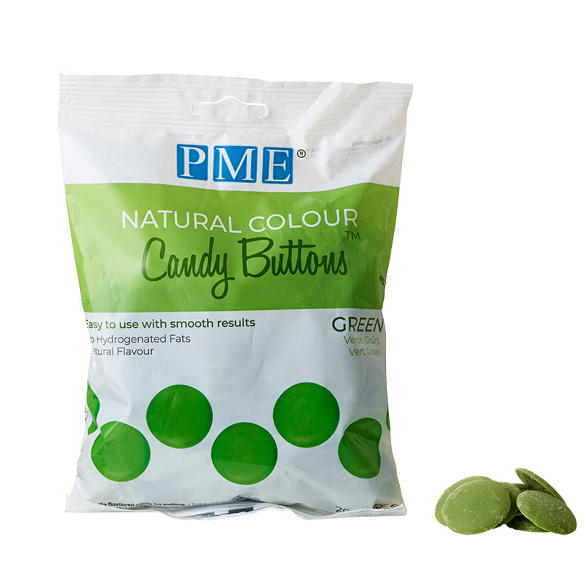 PME Natural Colour Candy Buttons Green 200g