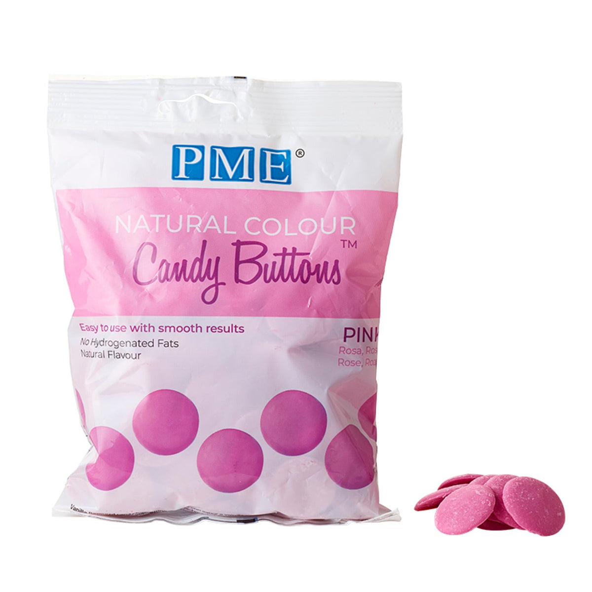 PME Natural Colour Candy Buttons Pink 200g