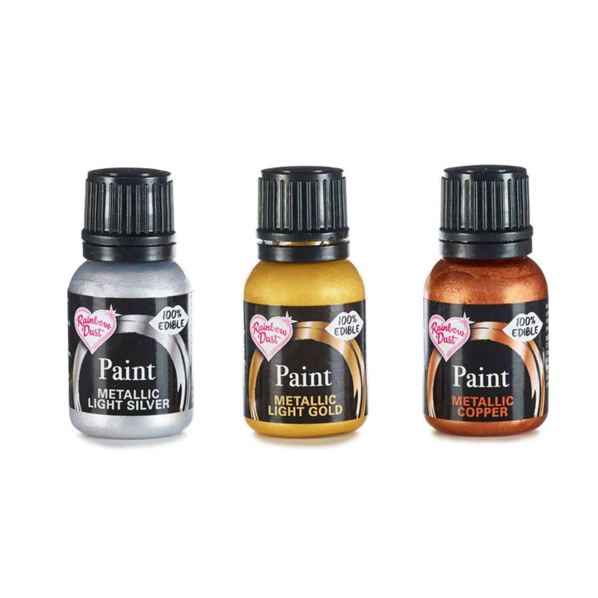 Rainbow Dust Edible Metallic Paint Trio