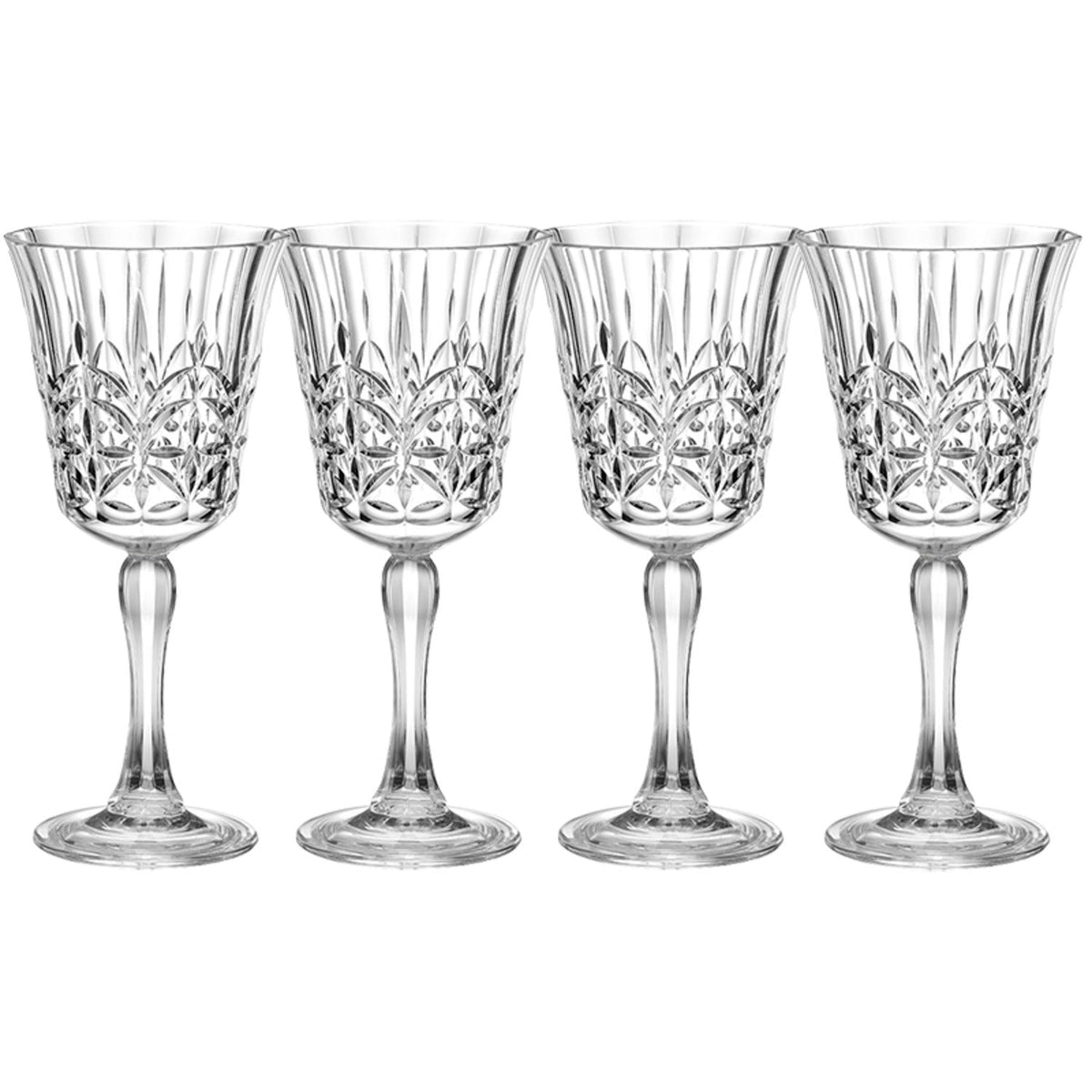 Crystal-Look Acrylic Wine Glasses – Set of 4