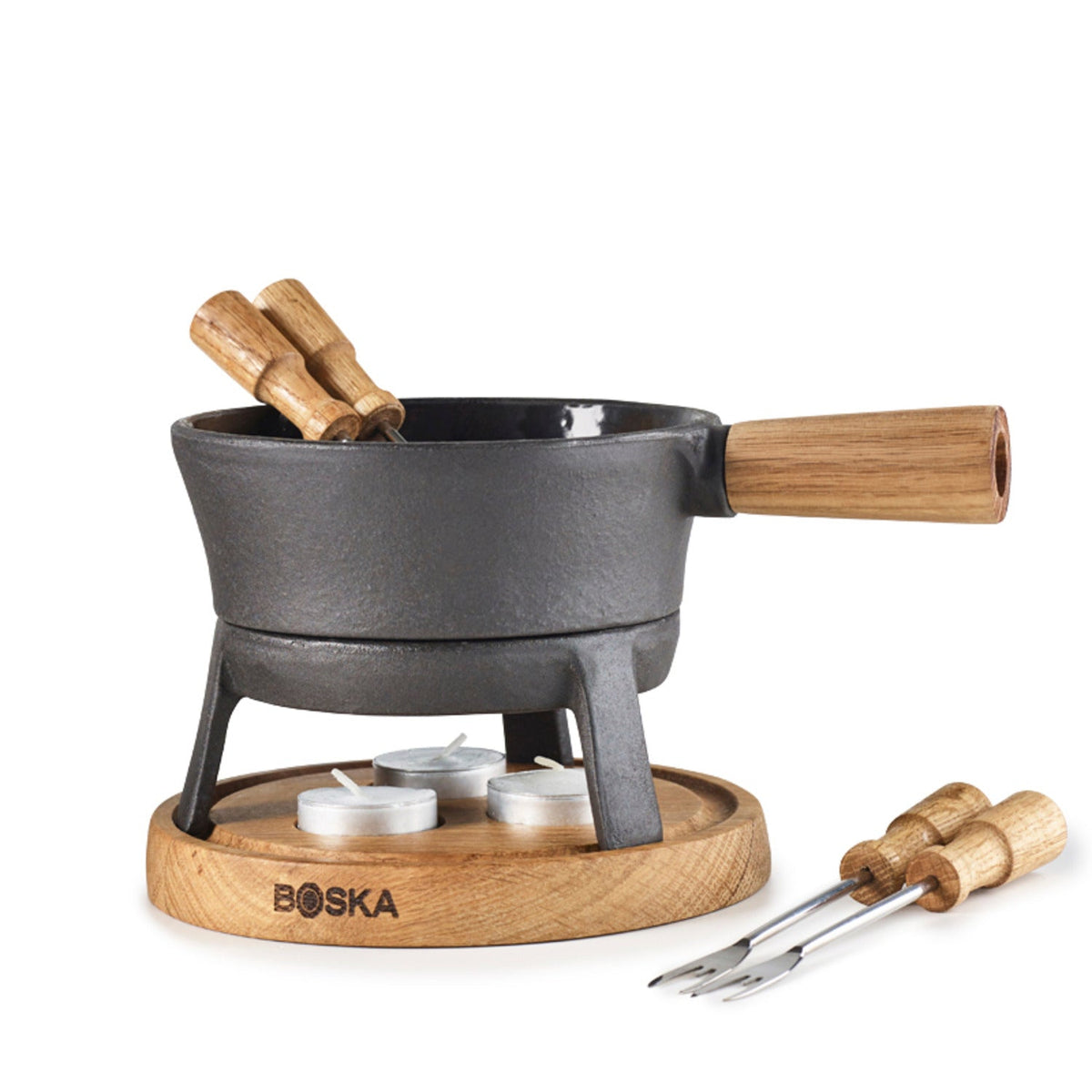 Boska Cast Iron Fondue Set Pro S – With 4 Fondue Forks