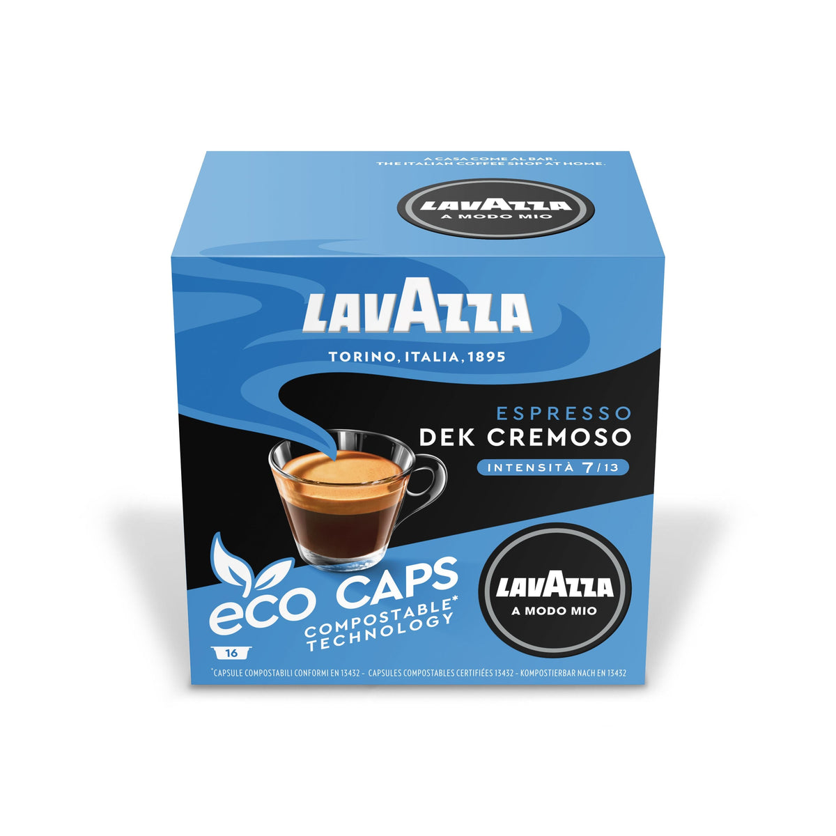 16 Lavazza A Modo Mio Espresso Dek Cremoso Eco Caps Coffee Capsules