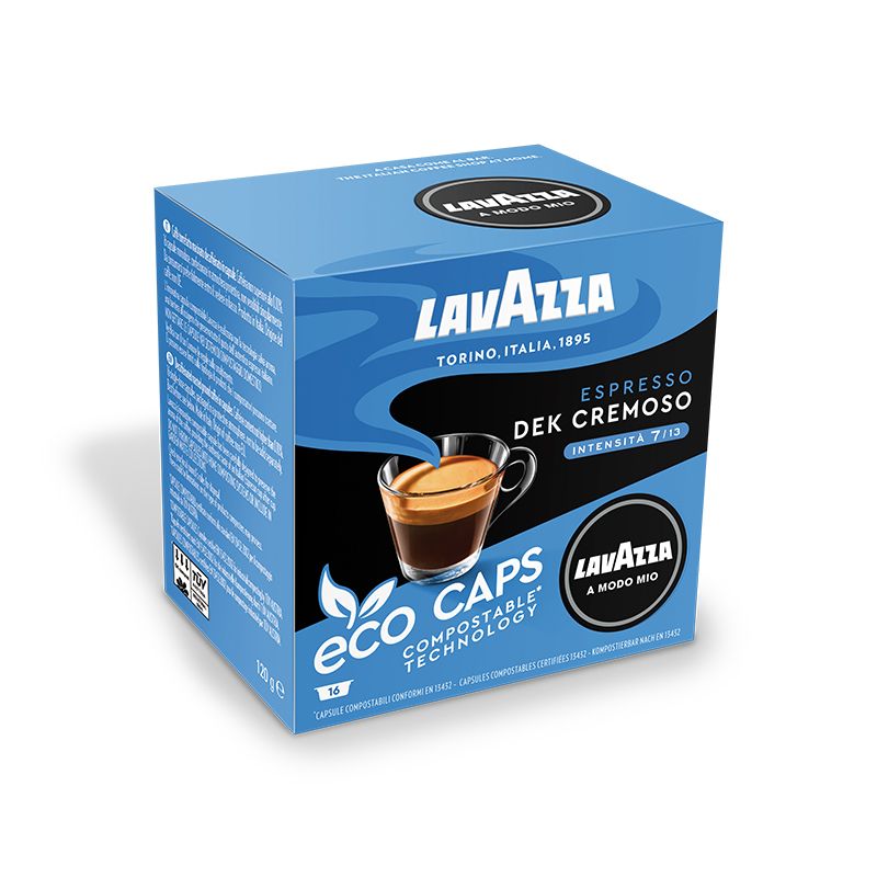 16 Lavazza A Modo Mio Espresso Dek Cremoso Eco Caps Coffee Capsules