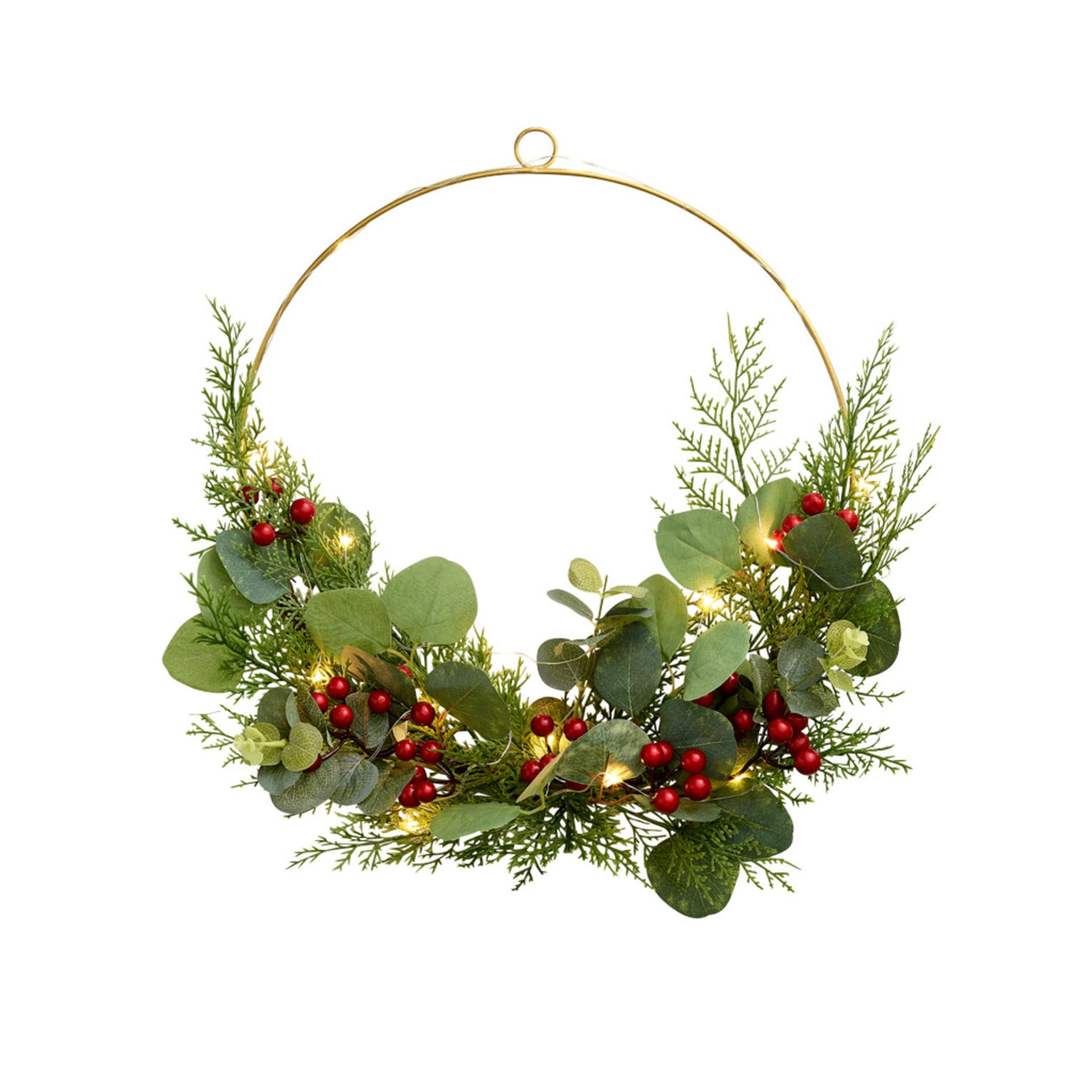 LED Festive Foliage Wreath Hoop Decoration