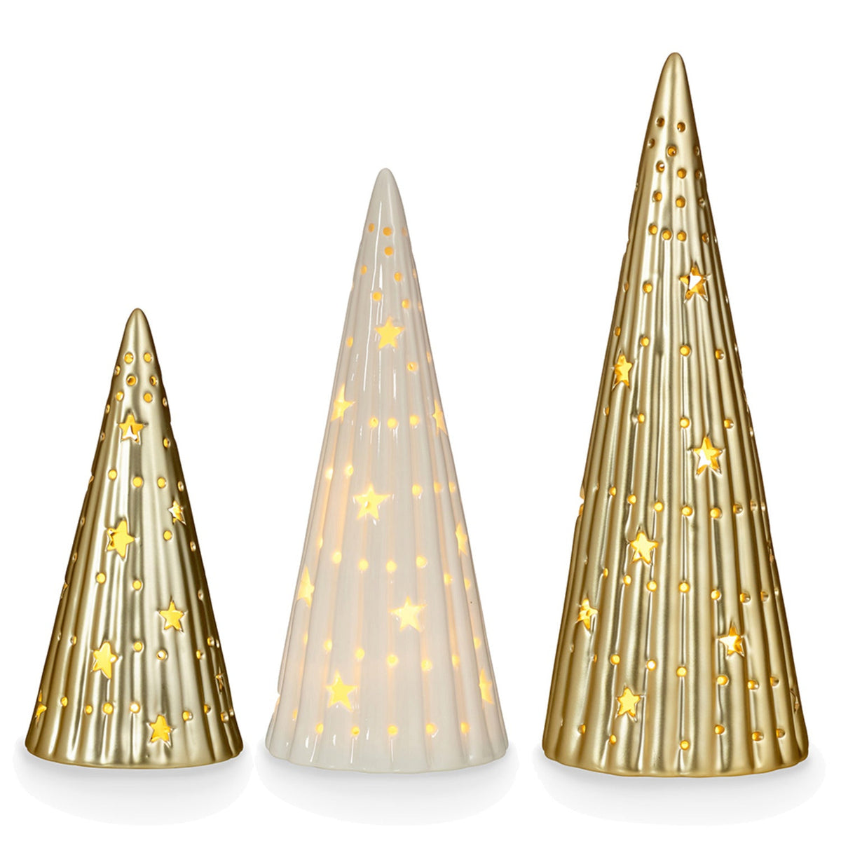 3 LED Ceramic Tree Lanterns Christmas Decoration