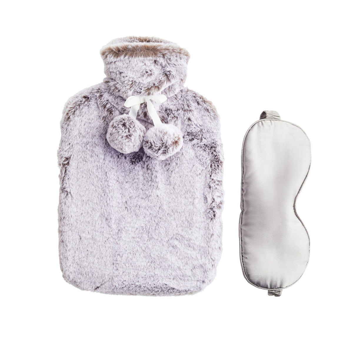 Grey Faux Fur Hot Water Bottle
