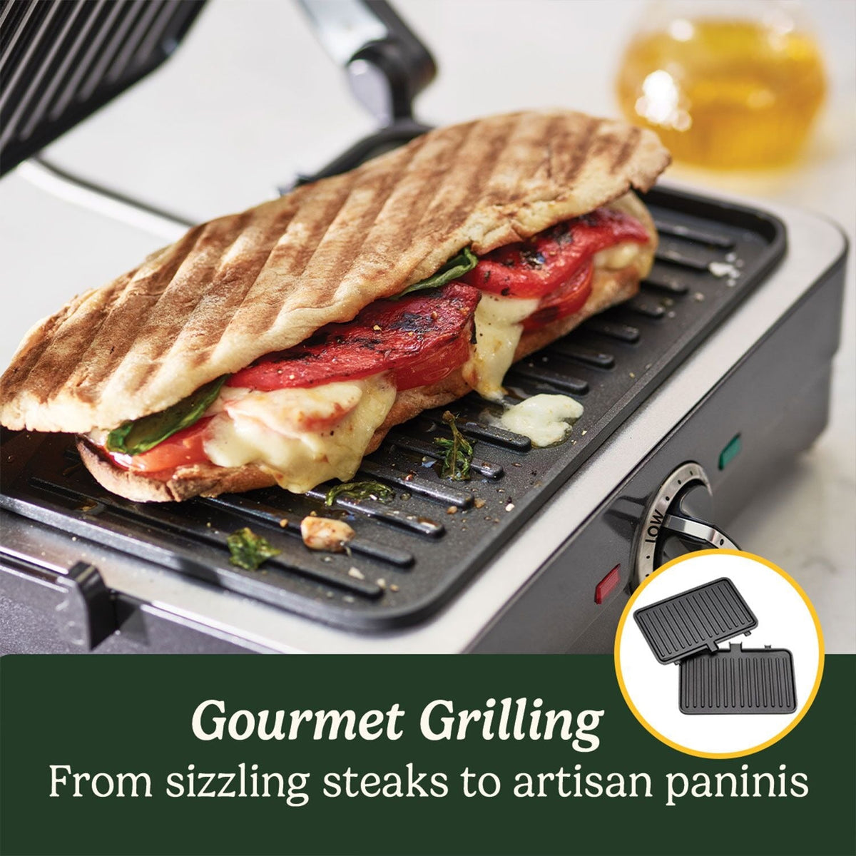 Cuisinart 2-in-1 Grill and Sandwich Maker Midnight Grey GRSM4U