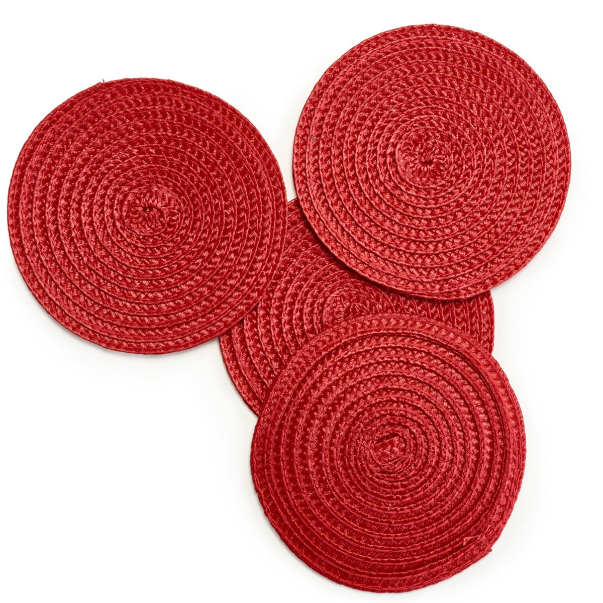 4 Ribbed Red Coasters