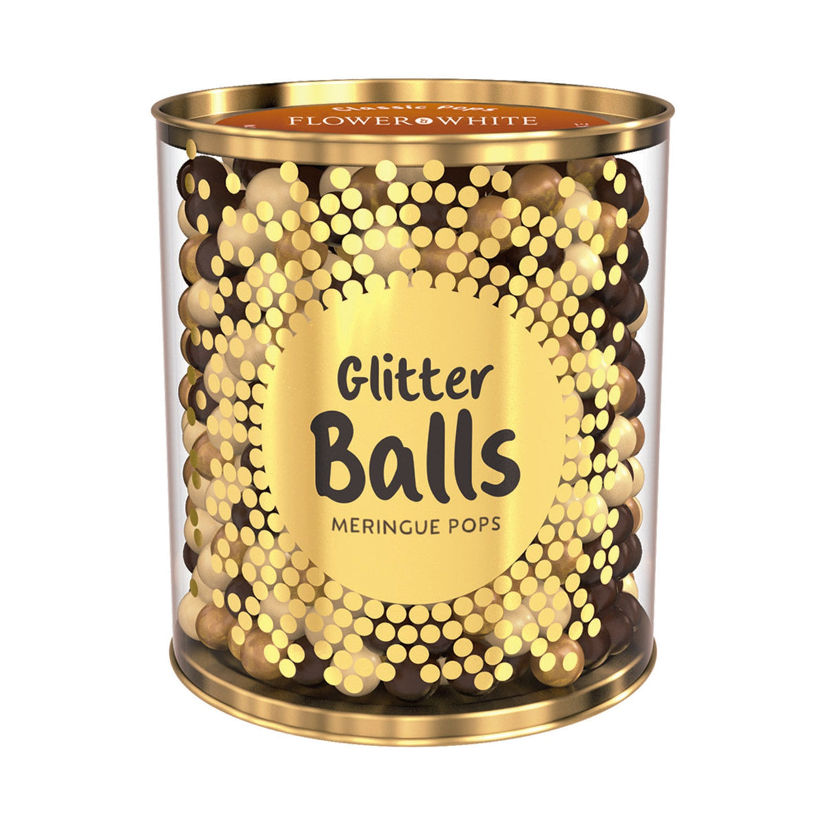 Flower & White Chocolate-coated Meringue Glitter Balls 150g