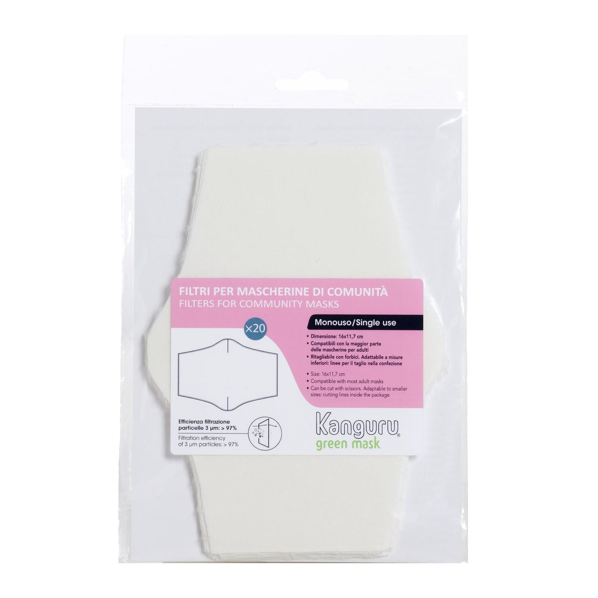 20 Disposable Face Mask Filters