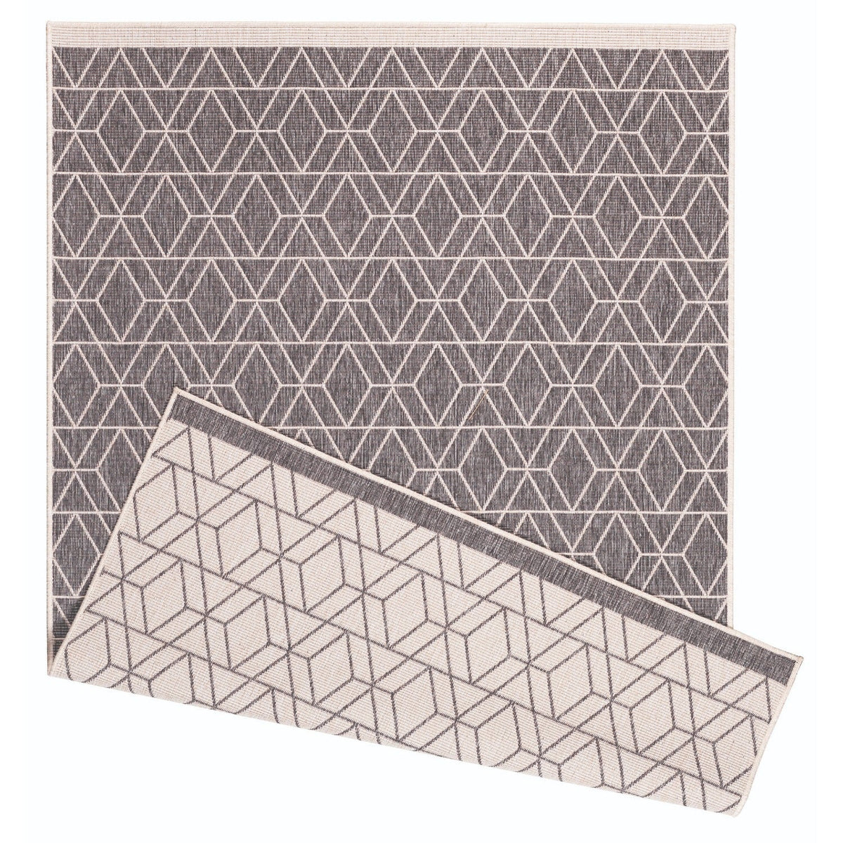 Likewise Matting Duo Weave Small Reversible Indoor Outdoor Rug – Grey 170 x 120cm