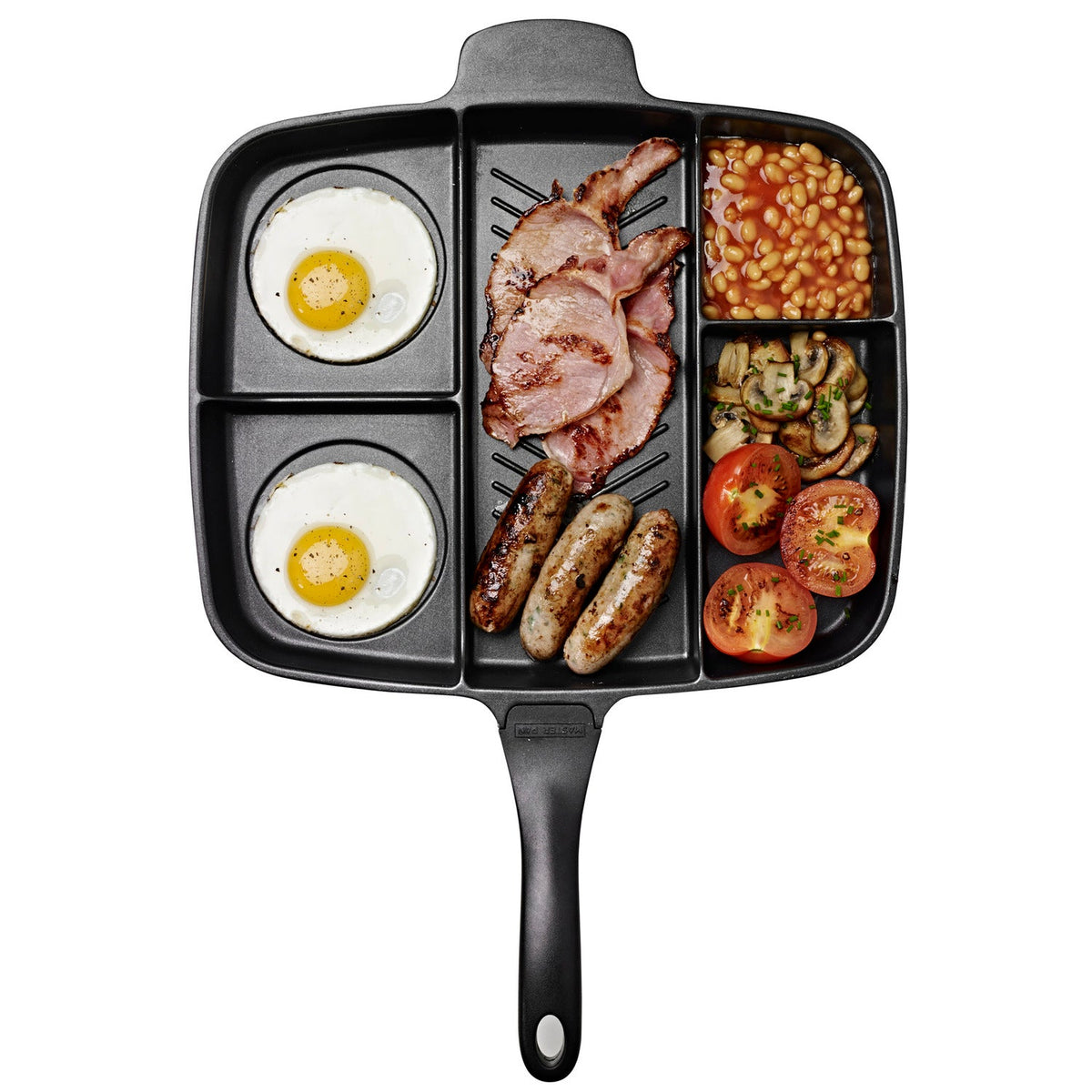 Master Pan Divided Frying Pan For Cooked Breakfast