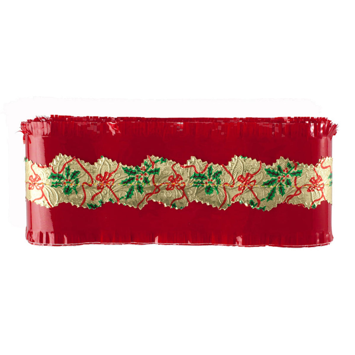 Red and Gold Christmas Cake Frill