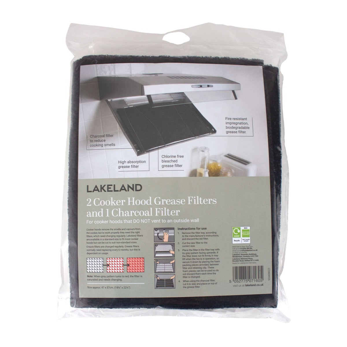 Grease and Charcoal Cooker Hood Filter Set