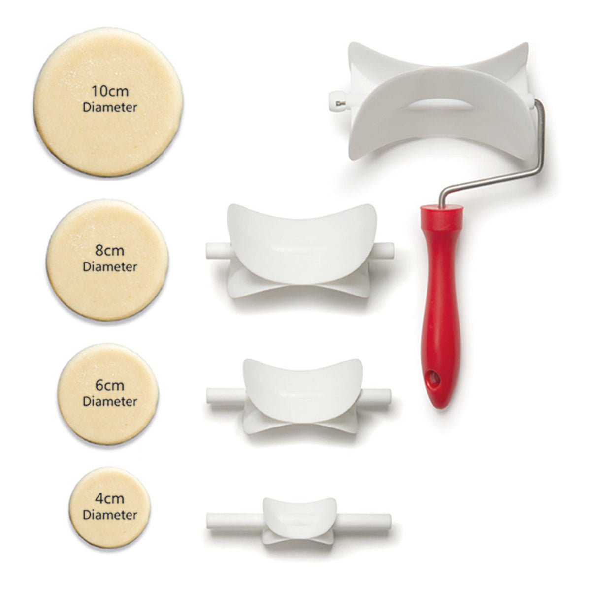 Round Rolling Pastry Cutter Set – 4 Sizes