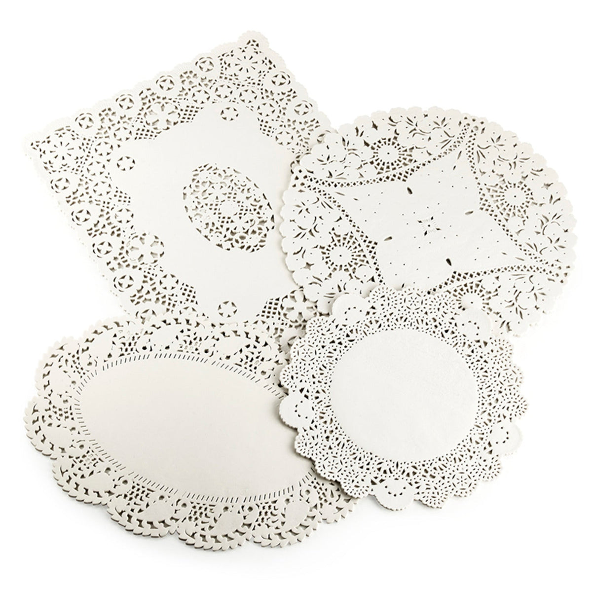 Lakeland 80 Assorted Paper Doilies - 4 designs