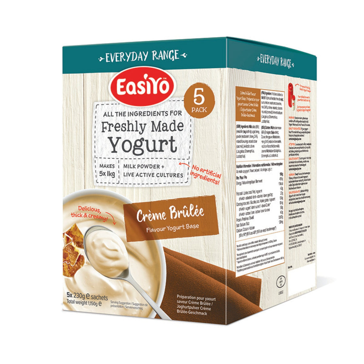 EasiYo Everyday Crème Brûlée Flavour Yoghurt Mix x 5