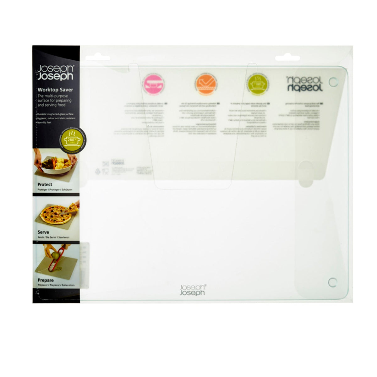 Joseph Joseph Clear Glass Worktop Saver Medium