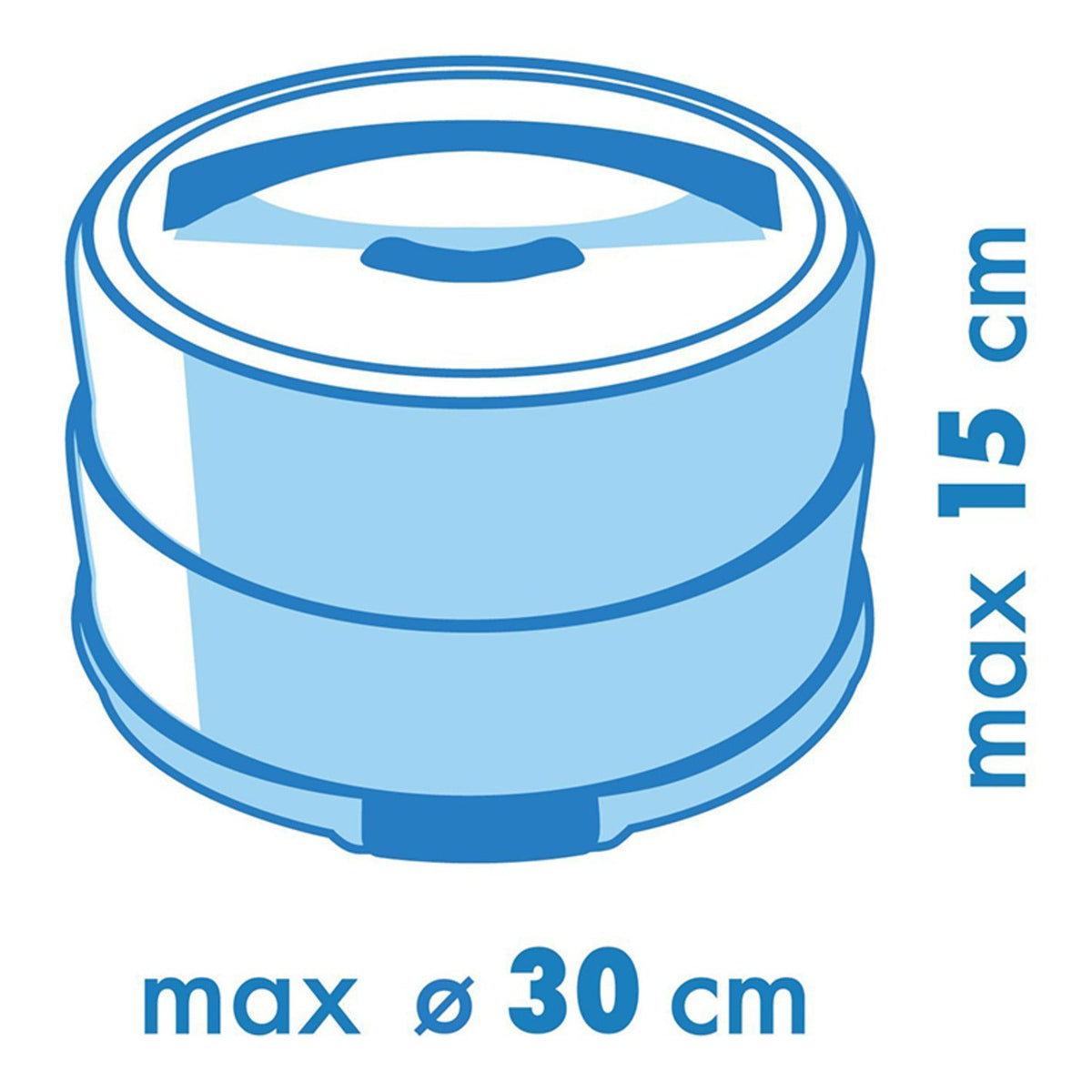 2 in 1 Height Adjustable Cake Carrier Caddy - Round Holds 30cm Cakes