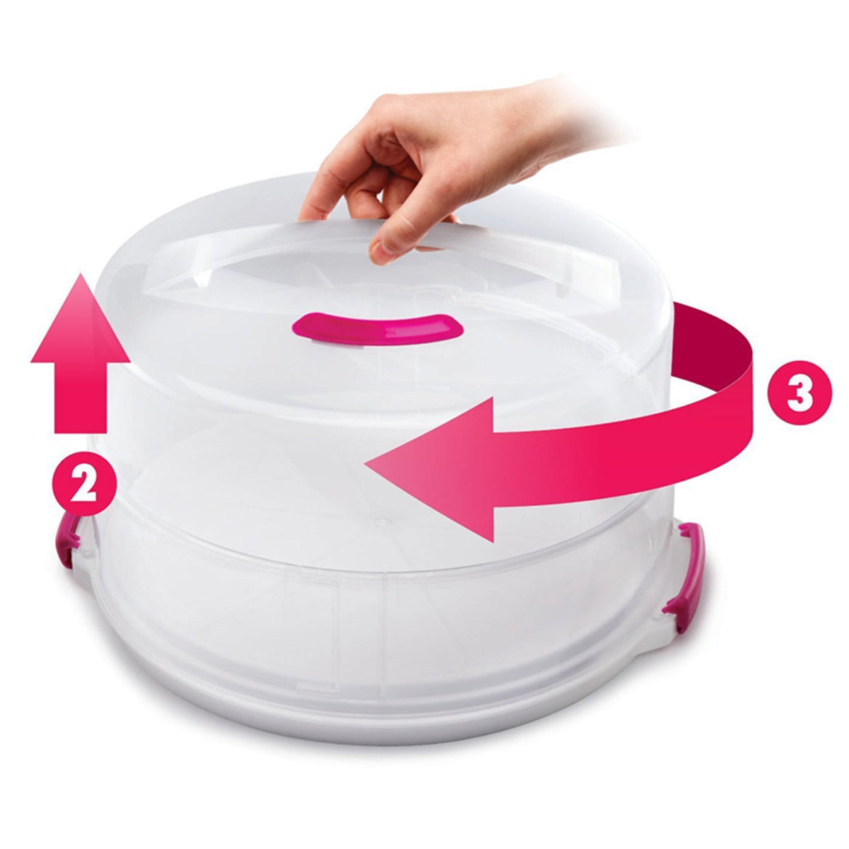 2 in 1 Height Adjustable Cake Carrier Caddy - Round Holds 30cm Cakes