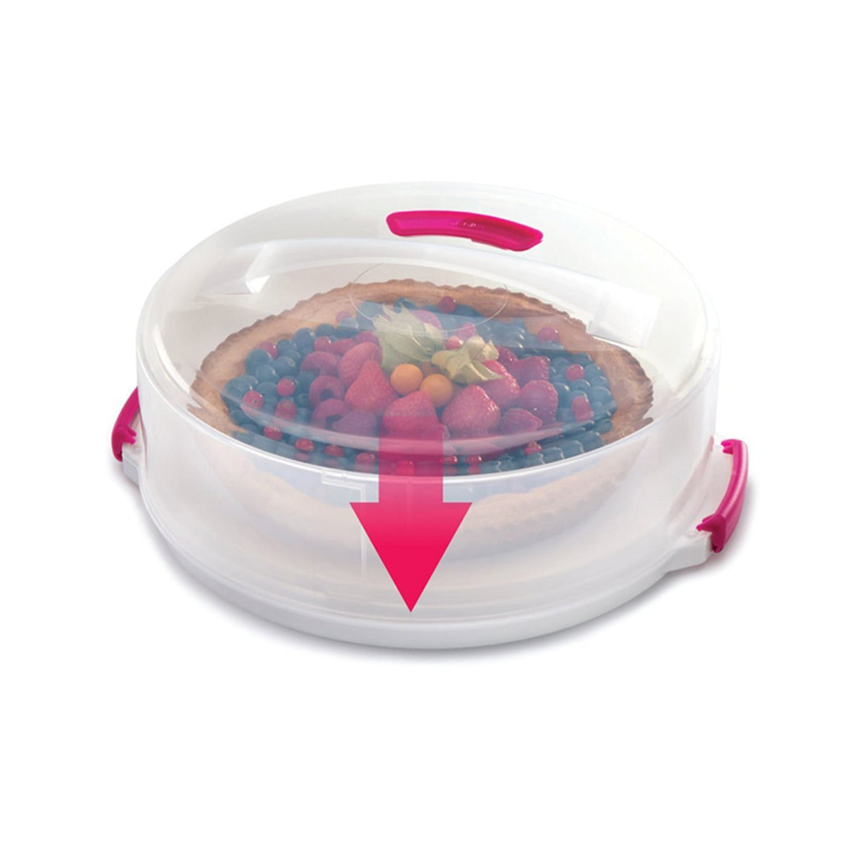 2 in 1 Height Adjustable Cake Carrier Caddy - Round Holds 30cm Cakes