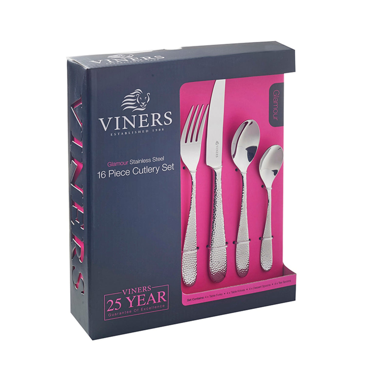 Viners Glamour Stainless Steel 16-Piece Cutlery Set