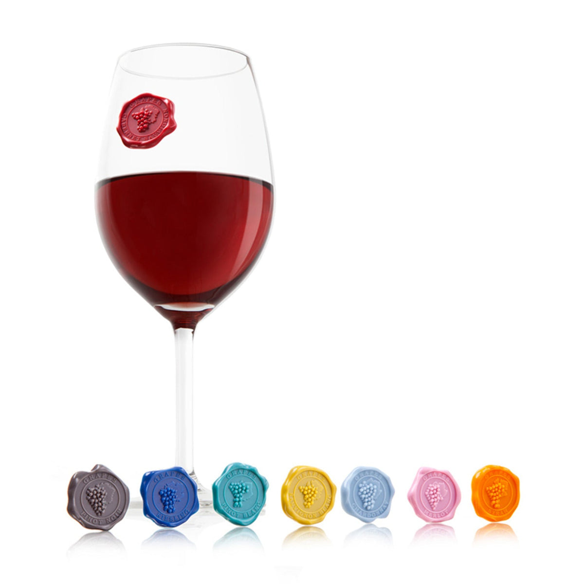 Vacu Vin Wine Glass Markers Classic Grapes - Set of 8