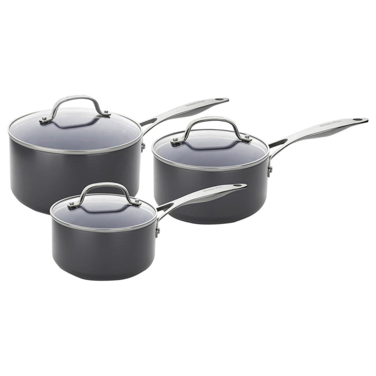 GreenPan Venice Pro 3-Piece Pan Set with Lids