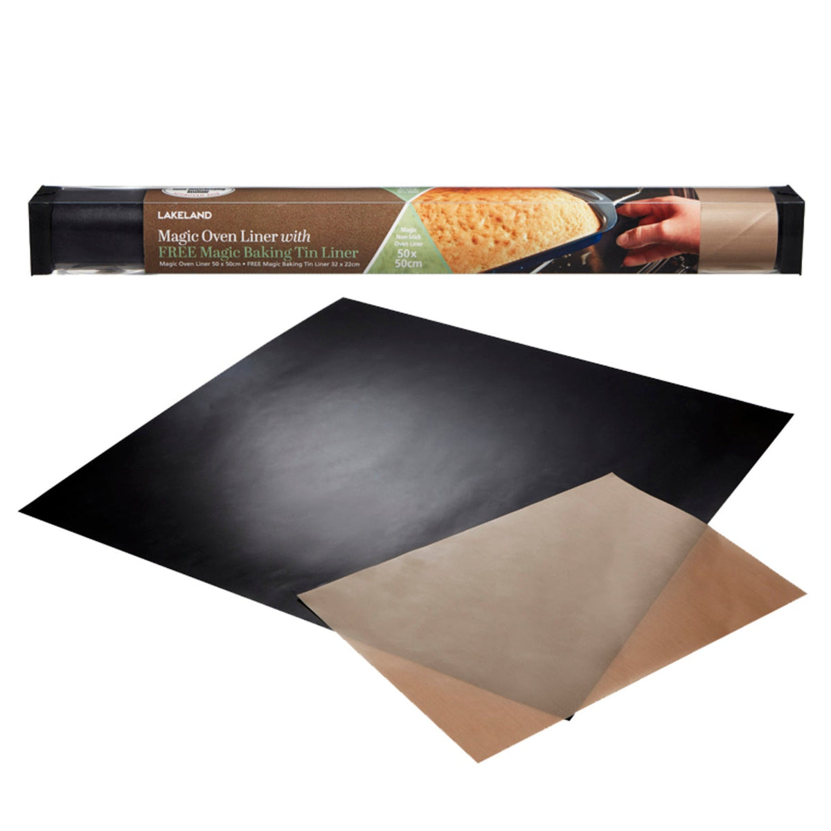 Magic Non-Stick Oven Liner 50 x 50cm with Free Magic Baking Tin Liner