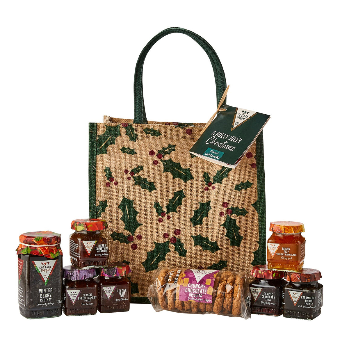 Cottage Delight Holly Jolly Christmas Tote Hamper