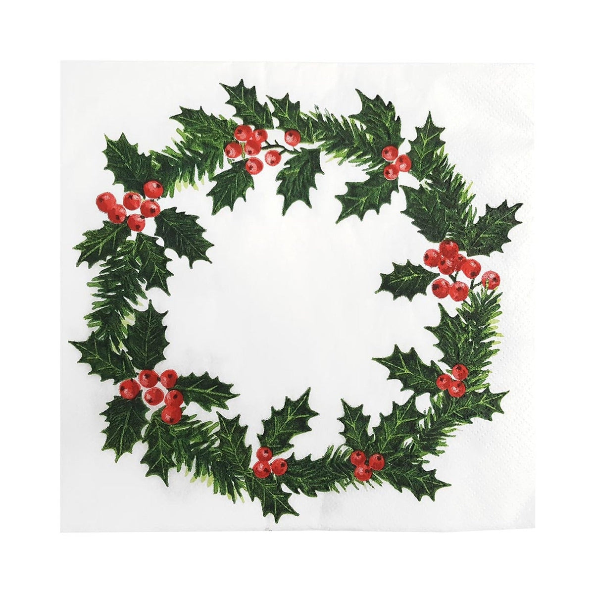 12 Talking Tables Botanical Holly Wreath Napkins