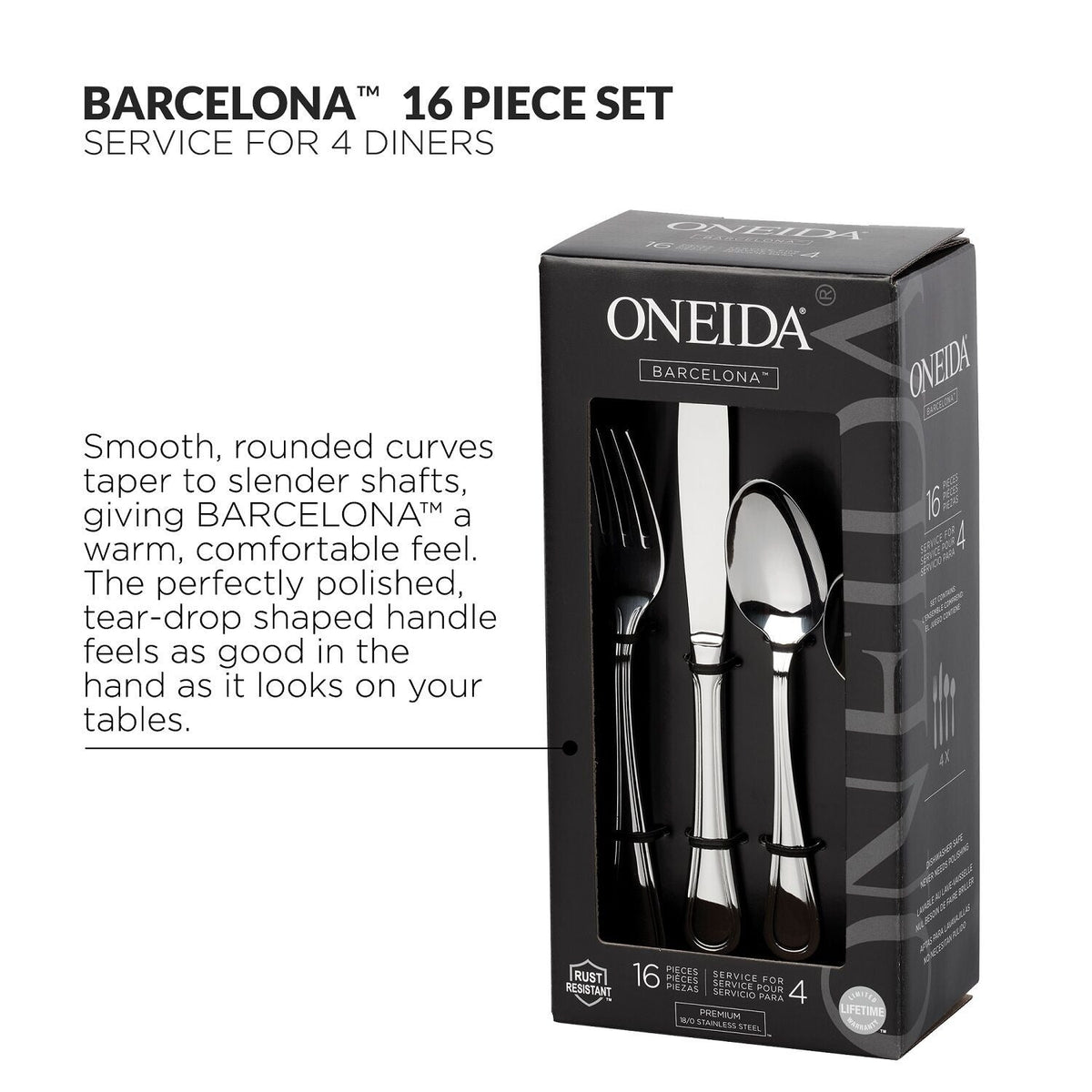 Oneida Barcelona 16-Piece Cutlery Set