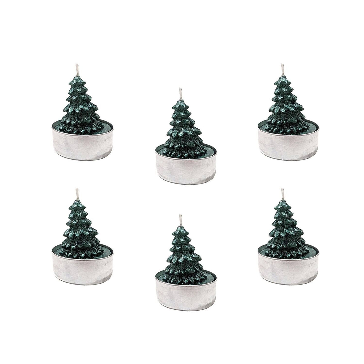 6 Mini Christmas Tree Candles