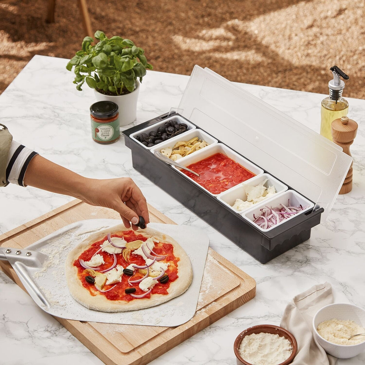 Lakeland Lidded Pizza Topping Station