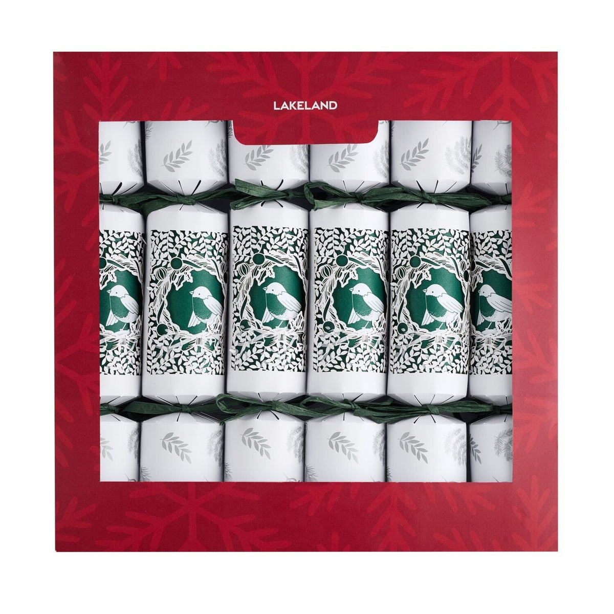 6 Lakeland Laser Cut Crackers with Wooden Tree Decorations