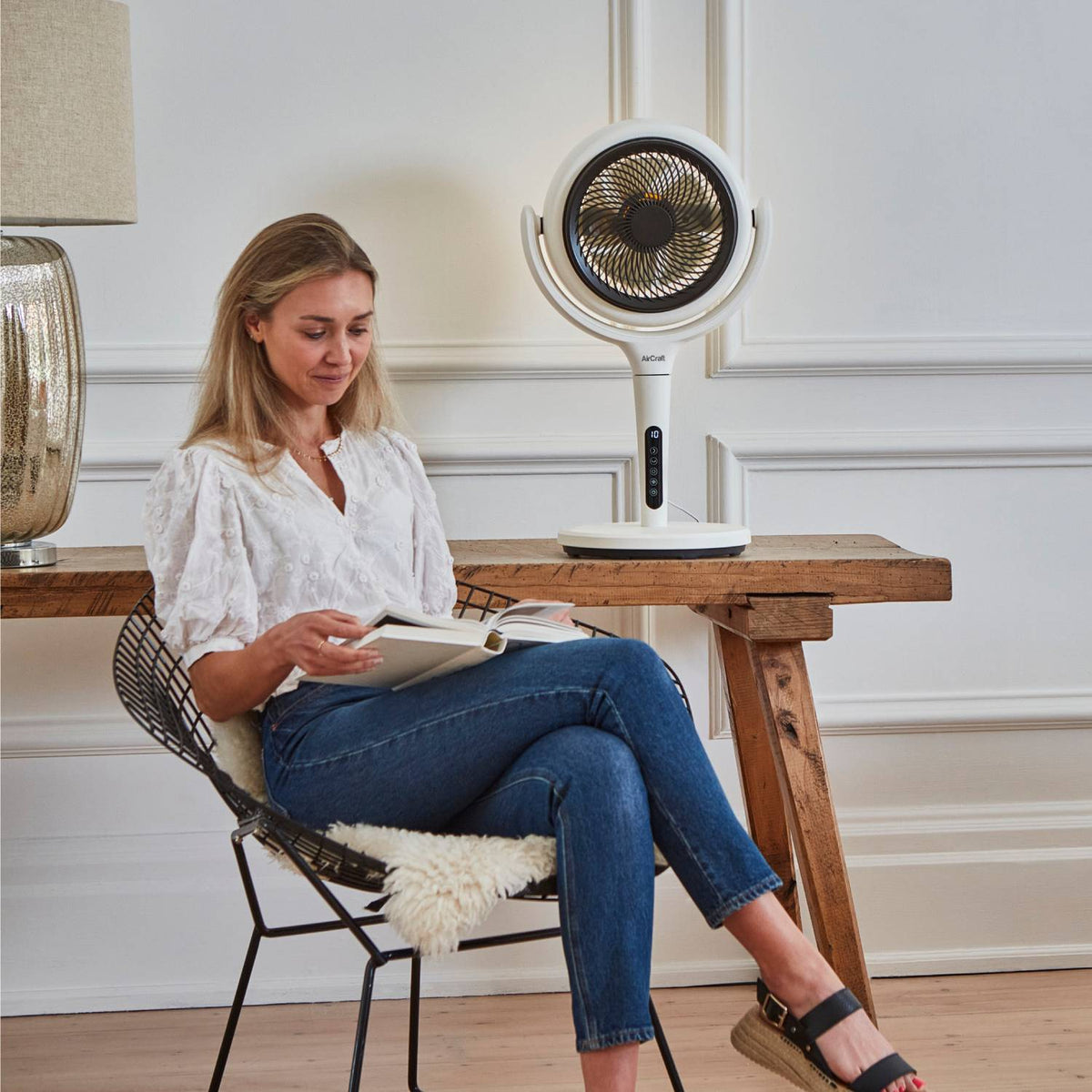 AirCraft LUME Quiet Air Circulator Fan with Remote & LED Backlight