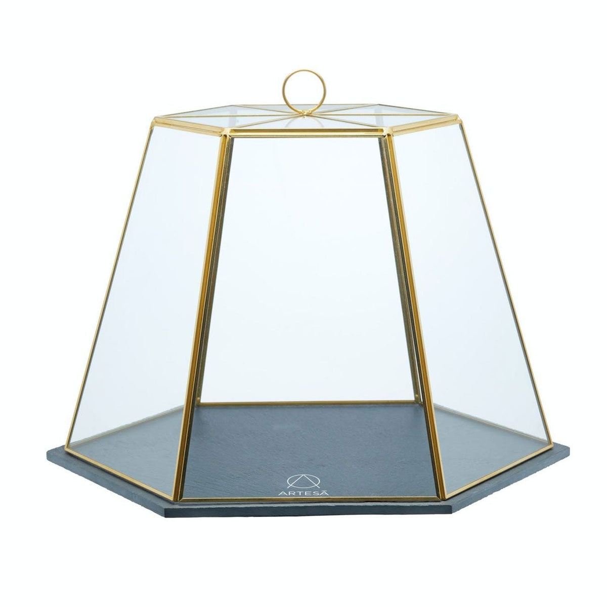 Artesa Glass Cloche with Slate Serving Base