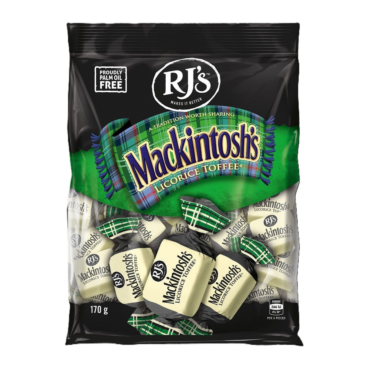 RJ’s Mackintosh Licorice Toffees 170g