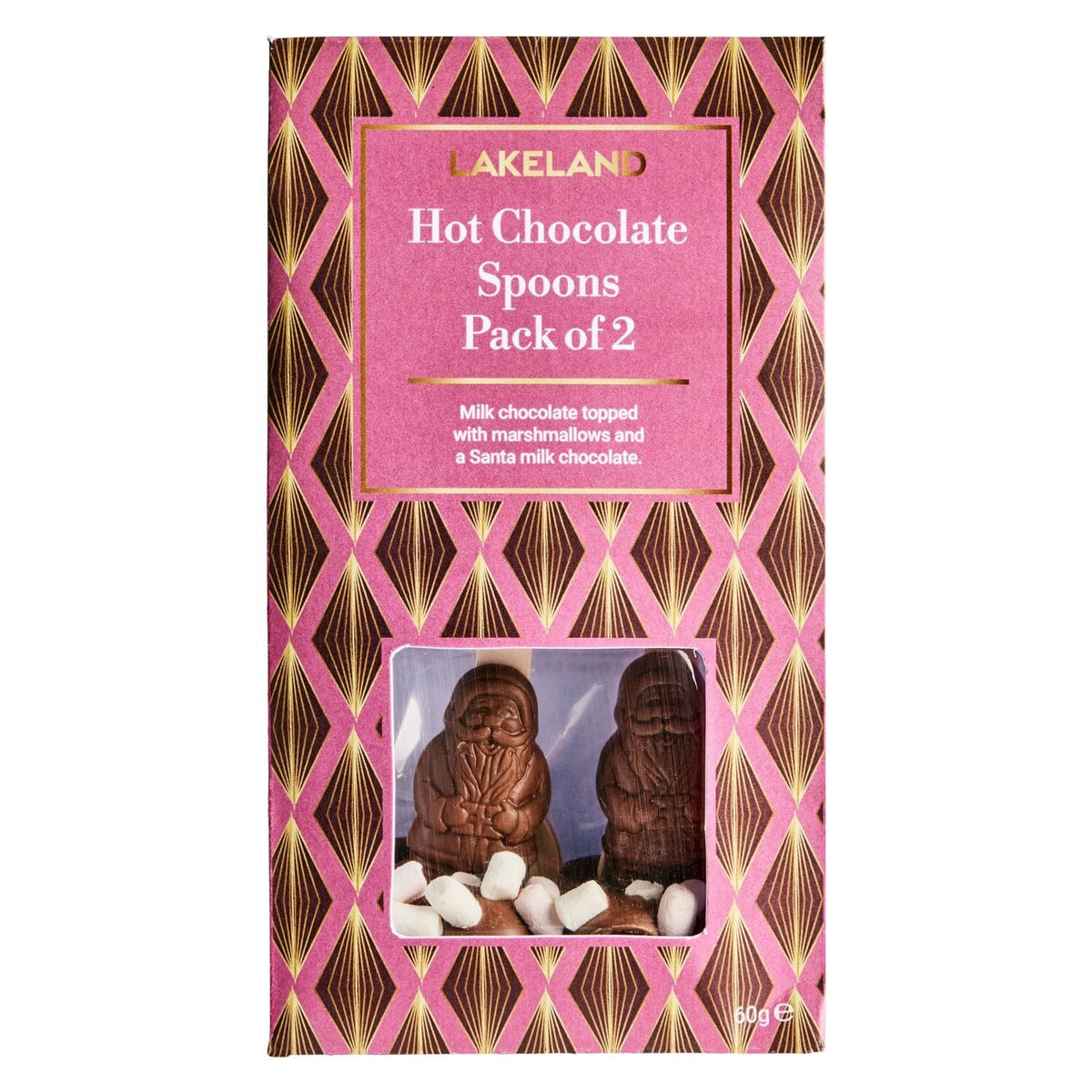 2 Hot Chocolate Spoons with Marshmallows and Chocolate Santa