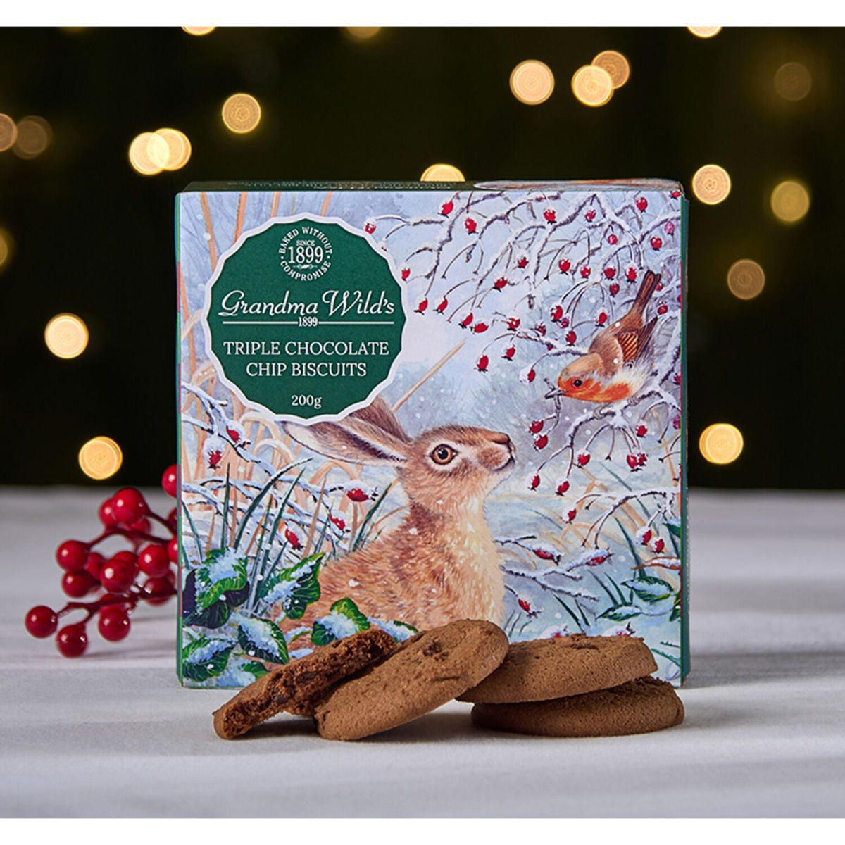 Grandma Wild’s Hare & Robin Triple Chocolate Chip Biscuits 200g