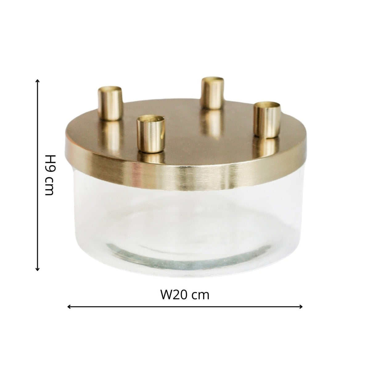 Ivyline Gold Metal Candle Holder with Glass Bowl
