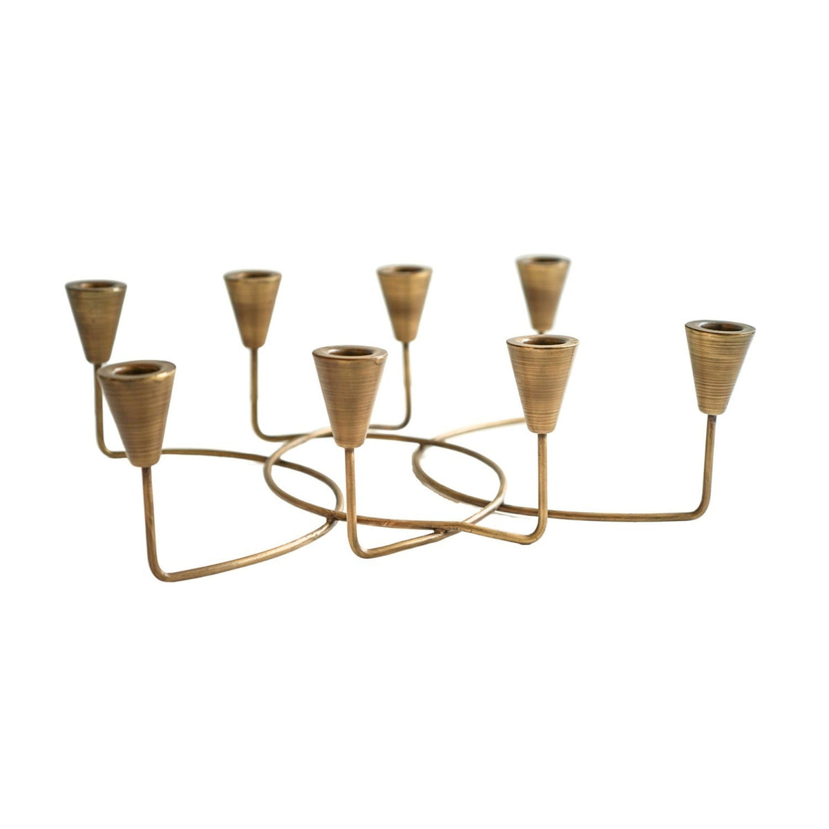 Ivyline Antique Bronze Circular 8-Piece Candle Holder