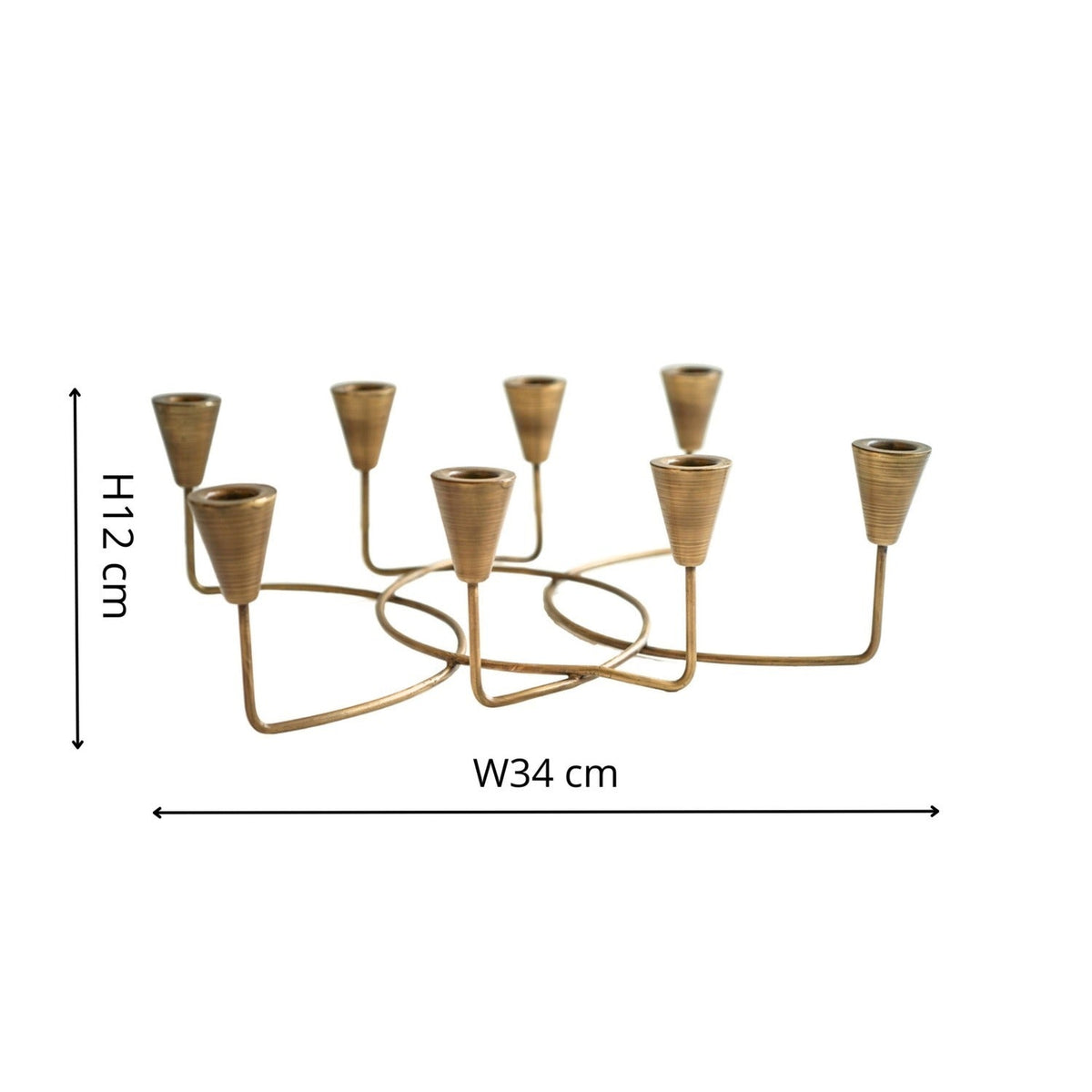 Ivyline Antique Bronze Circular 8-Piece Candle Holder