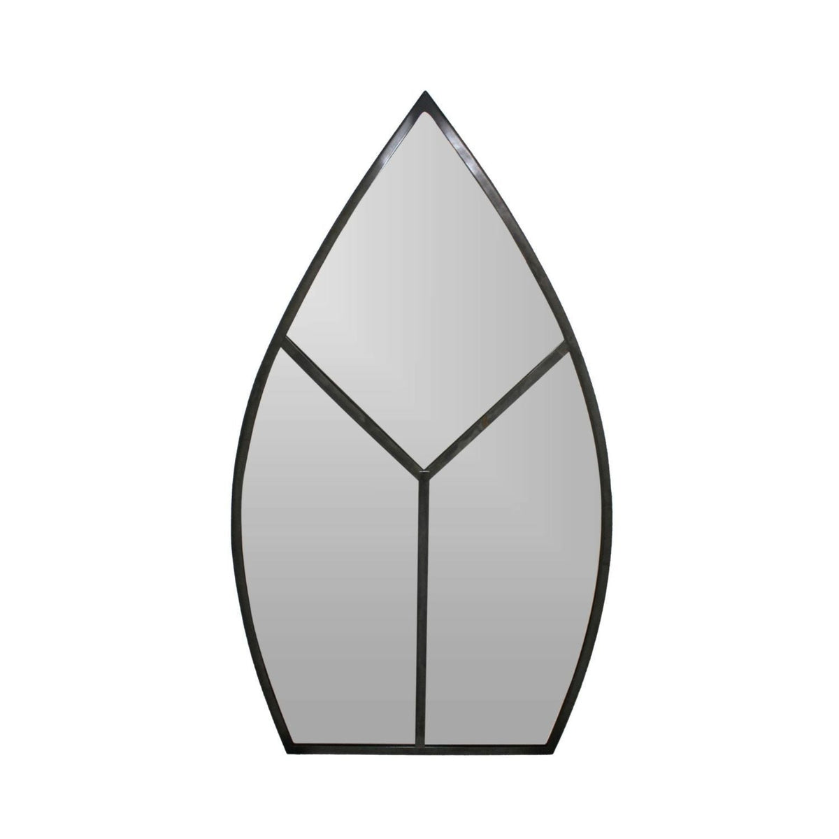 Ivyline Leaf Arch Outdoor Mirror – Natural Black 90cm